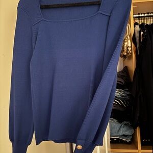 Elie Tahari Royal Blue Crew Neck Sweater